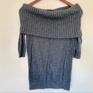 Express Off The Shoulder Sweater Gray Size XS